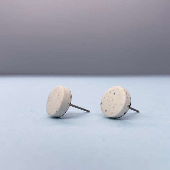NEW Titanium Posts | Stone White Dot Studs - Picture 2 of 7